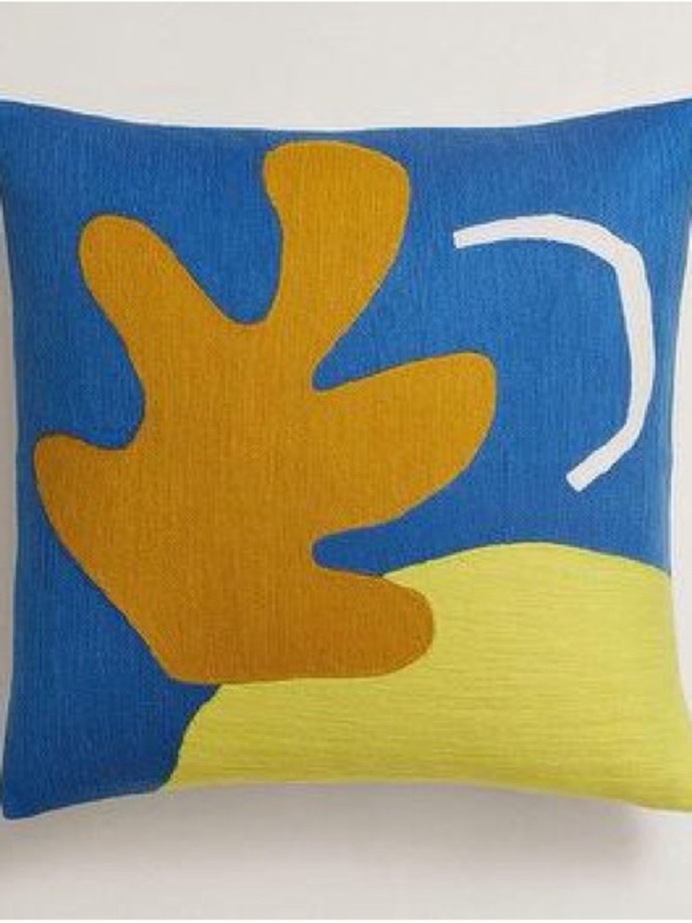West Elm Blue and Yellow Abstract Knit Pillow Cover